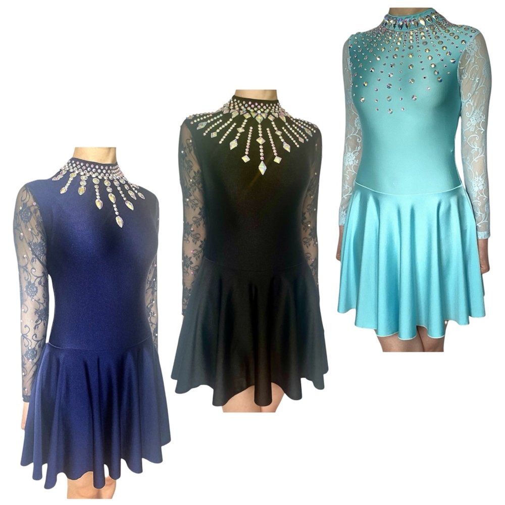 Embellished All-In-One Irish Dance In-Between Dresses / Skirted Leotards
