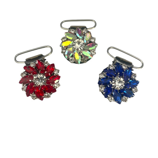 Crystal Flower Number Clip for Irish Dancing - Dowsa Performance Wear