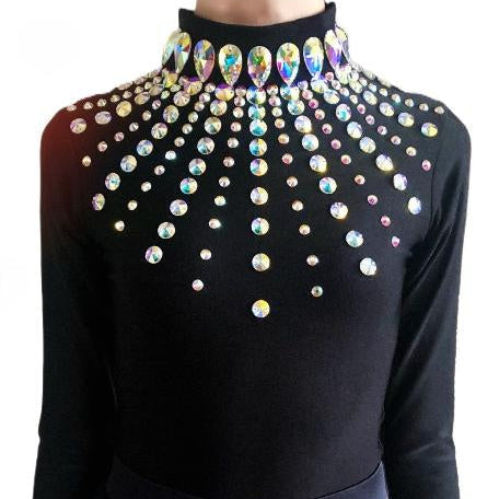 NEW "SUNSET" Irish Dancing Dress /Black Leotard Costume Set - Dowsa Performance Wear