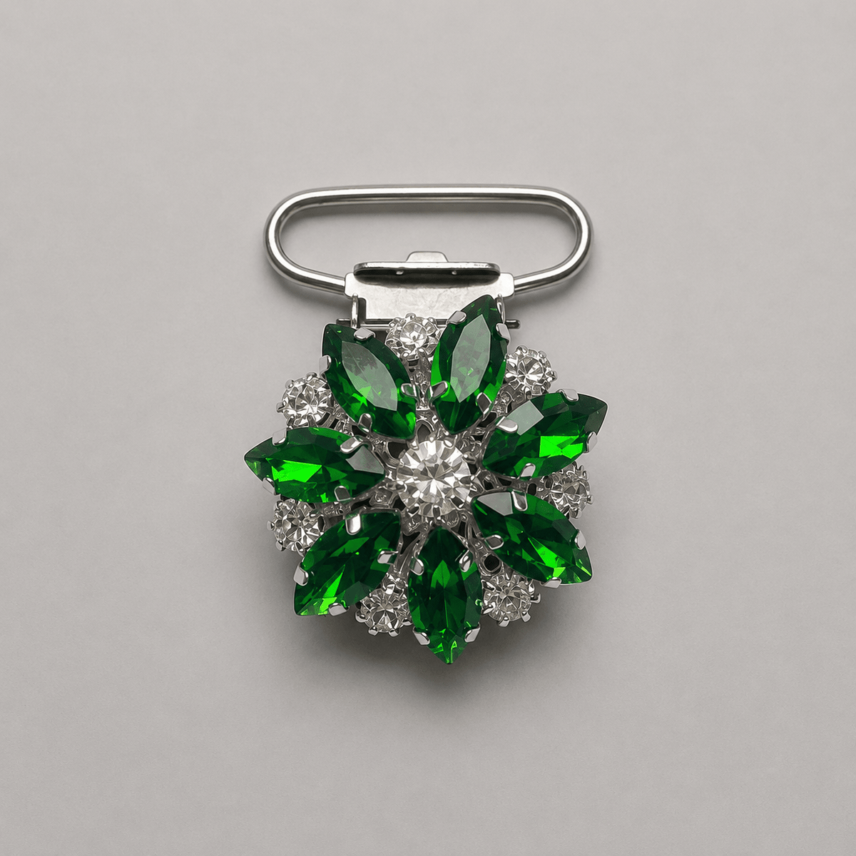 Glass Crystal Flower Irish Dance Number Clip - Dowsa Performance Wear