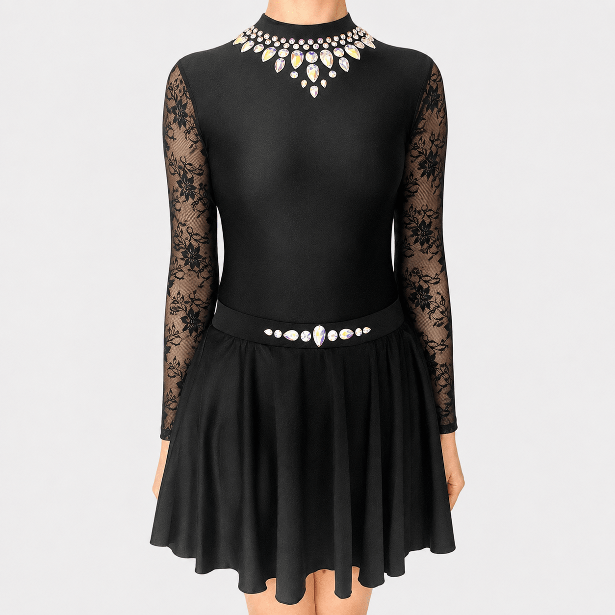 irish dancing dresses black Grace Embellished Dance Leotard Tube Dress Armani Exchange Dress | 20 EUR Tiara Color:#5-Amethyst