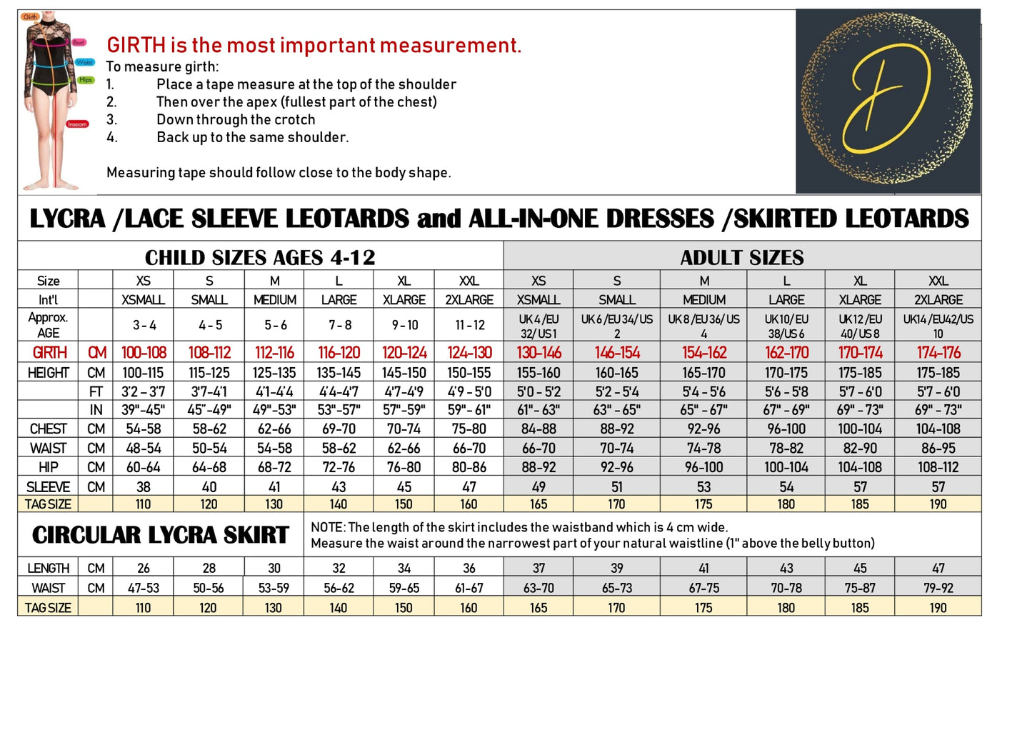 Irish Dance Lycra All In One Dress / Skirted Leotard with Lace Sleeves (PLAIN) - Dowsa Performance Wear