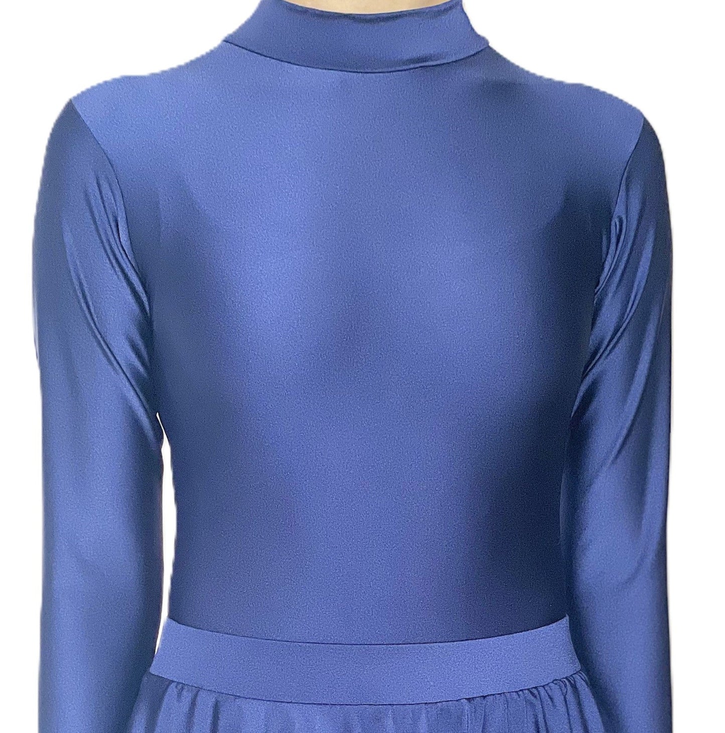Irish Dance LYCRA Sleeves Turtleneck Leotard / Shiny Lycra Circular Skirt - Dowsa Performance Wear
