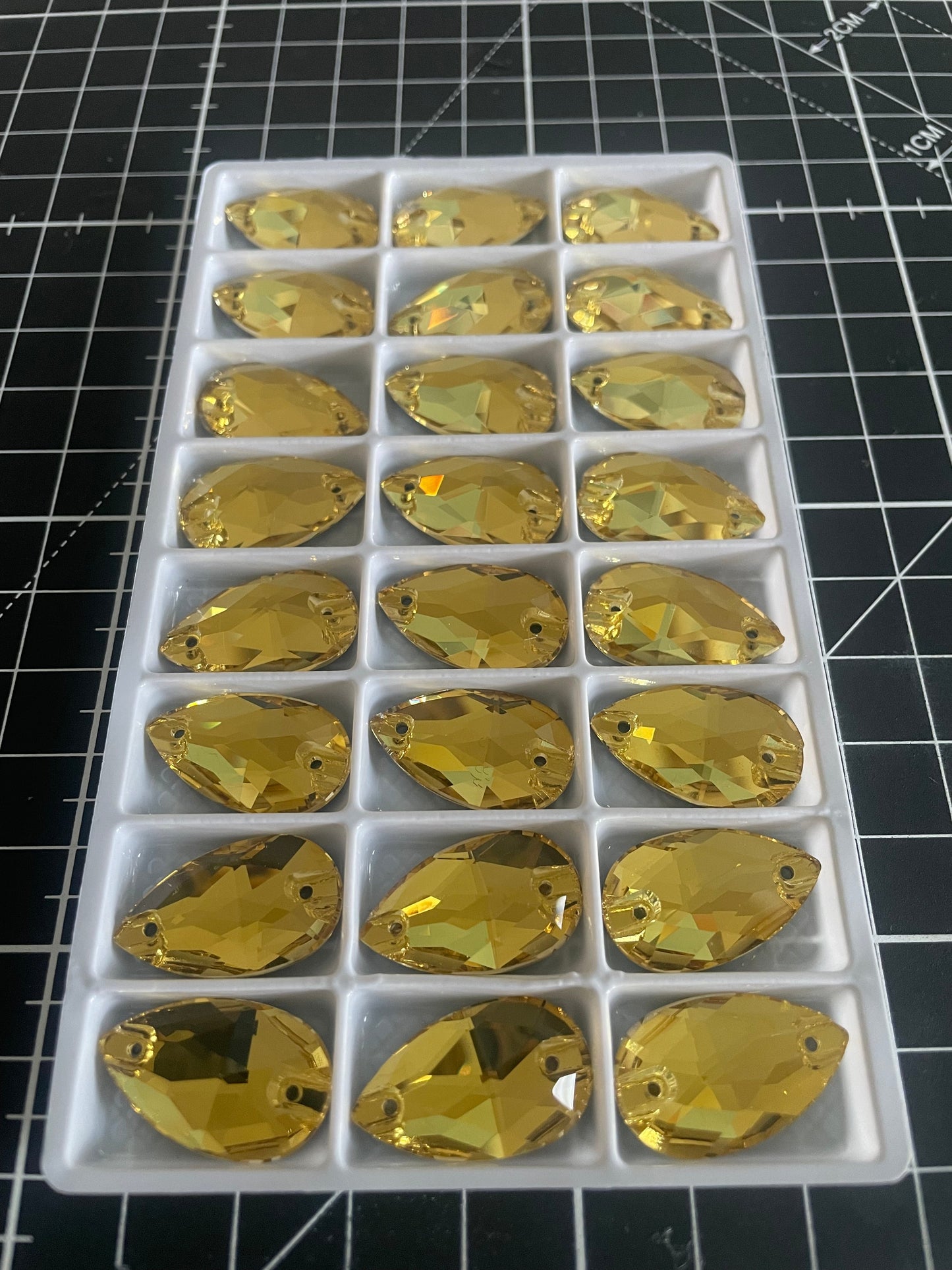 Premium K9 Sew - on TEARDROP Glass Gemstones / Crystal Non - Hotfix Flatback Rhinestones - Dowsa Performance Wear