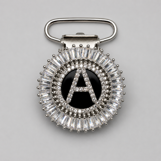 Personalised Cubic Zirconia Initial Irish Dance Number Clip