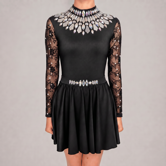 Aurora Black Embellished Irish Dance Leotard