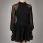 Matte Lycra Irish Dance Leotard with Mesh Puff Sleeves