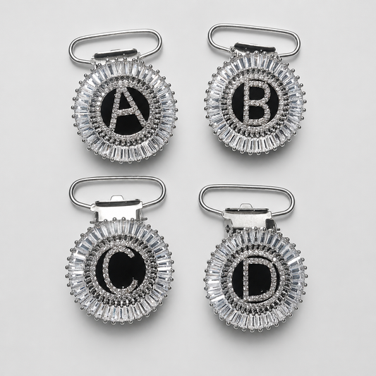 Personalised Cubic Zirconia Initial Irish Dance Number Clip