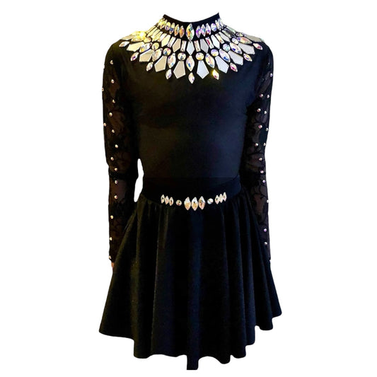 "AURORA" Lace Sleeve Leotard Costume Set /Irish Dance Dress - Dowsa Performance Wear