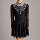 Black Embellished Lycra Irish Dance Dress - Embellishment Options - Dowsa Performance Wear
