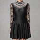 Black Embellished Lycra Irish Dance Dress - Embellishment Options - Dowsa Performance Wear