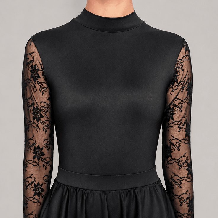 Classic Black Lace Sleeve Irish Dance Leotard