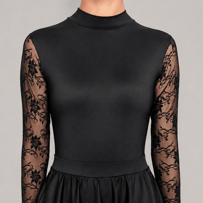 Classic Black Lace Sleeve Irish Dance Leotard
