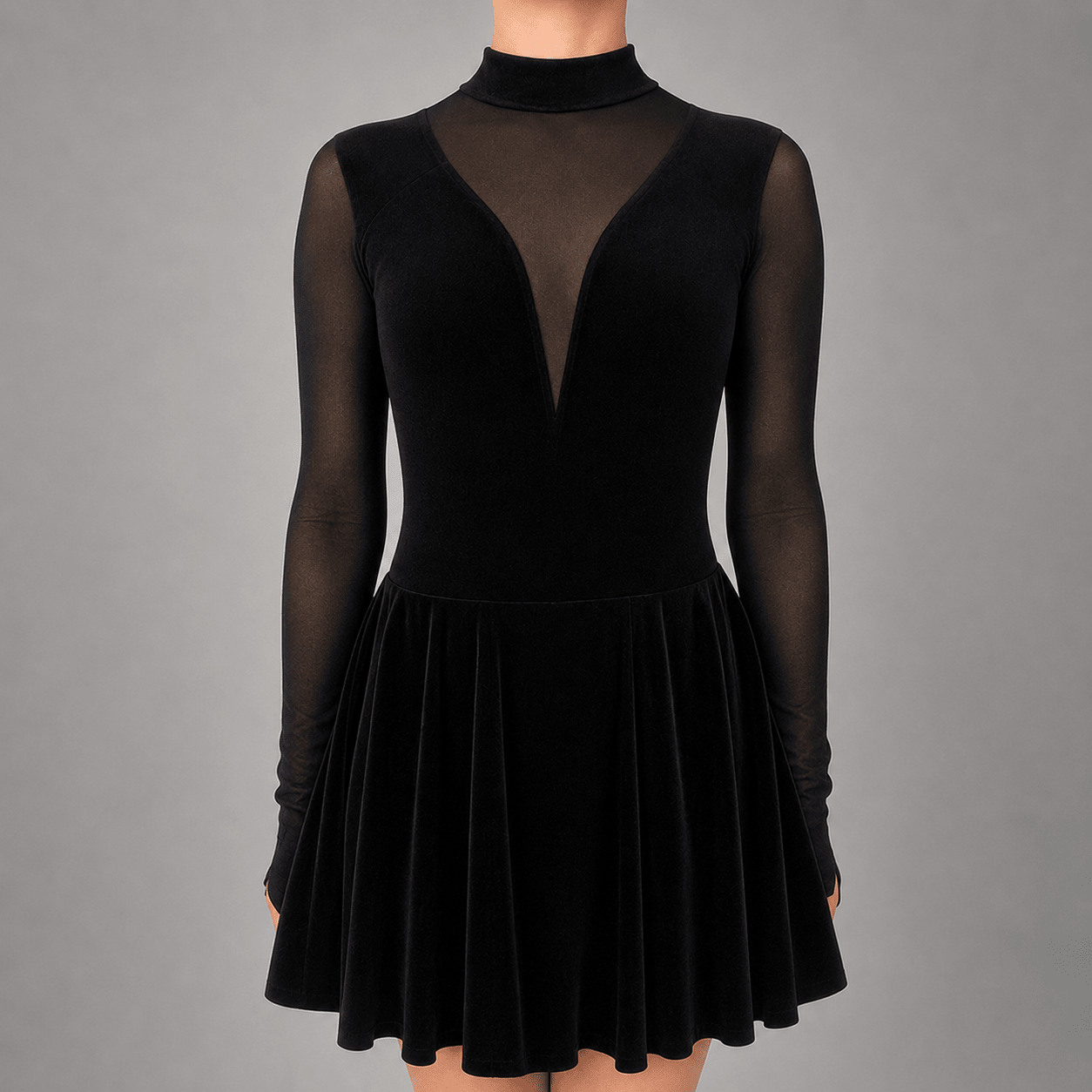Classic Black Velvet Irish Dance Dress - Dowsa Performance Wear