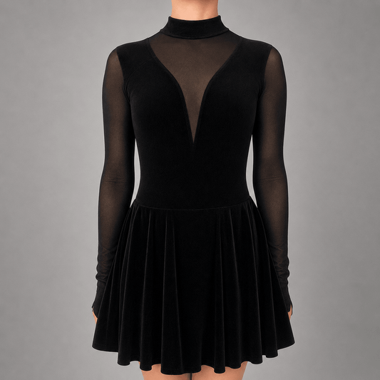 Classic Black Velvet Irish Dance Dress - Dowsa Performance Wear