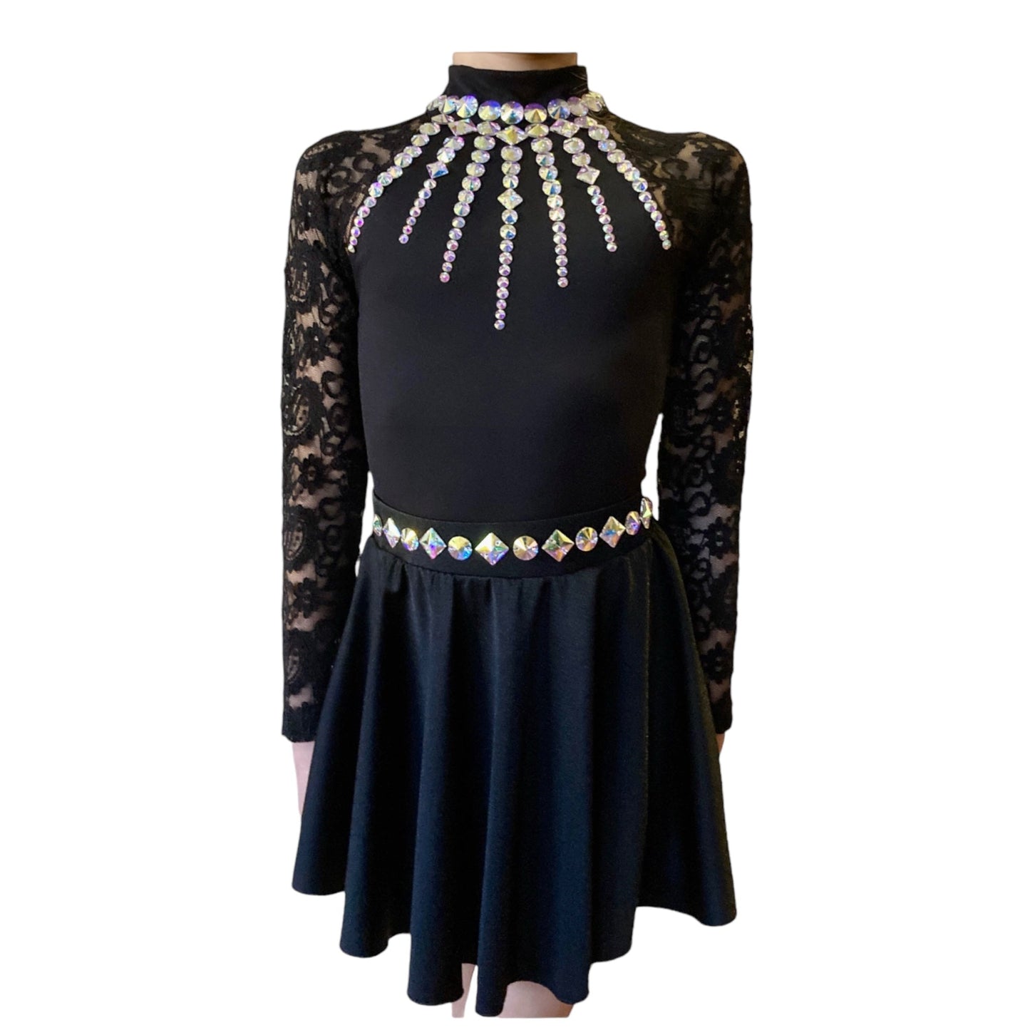 "GEMMA" Lace Sleeve Leotard Costume /Irish Dance Dress - Dowsa Performance Wear