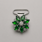 Glass Crystal Flower Irish Dance Number Clip - Dowsa Performance Wear