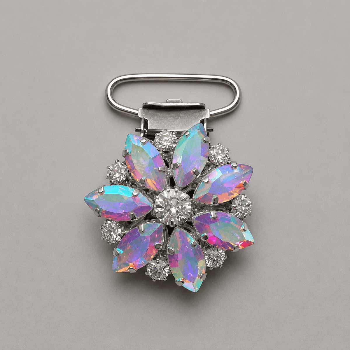 Glass Crystal Flower Irish Dance Number Clip - Dowsa Performance Wear
