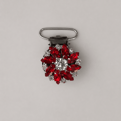 Glass Crystal Flower Irish Dance Number Clip - Dowsa Performance Wear