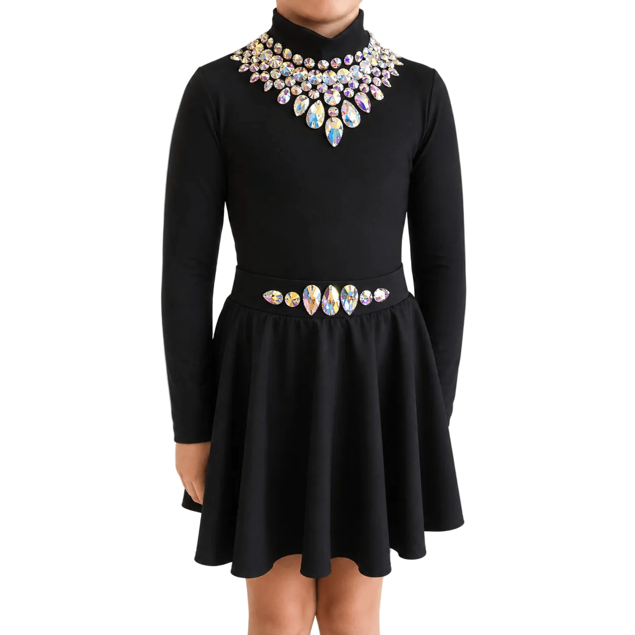 Glory Black Embellished Irish Dance Leotard - Dowsa Performance Wear