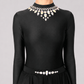 Grace Black Embellished Irish Dance Leotard - Dowsa Performance Wear