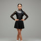 Irish Dance "AURORA" Shiny Lycra Leotard with Lace Sleeves - Dowsa Performance Wear