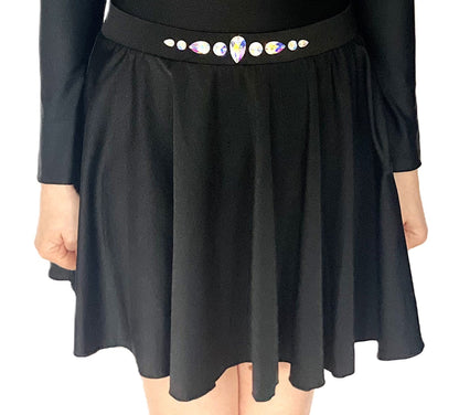 Irish Dance Dress "GRACE" Embellished Shiny Lycra Leotard / Shiny Lycra CIrcular Skirt - Dowsa Performance Wear