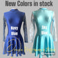 Irish Dance NAVY Lycra Skirted Leotard / All in One Lace Sleeves Dress - Dowsa Performance Wear