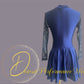 Irish Dance NAVY Lycra Skirted Leotard / All in One Lace Sleeves Dress - Dowsa Performance Wear