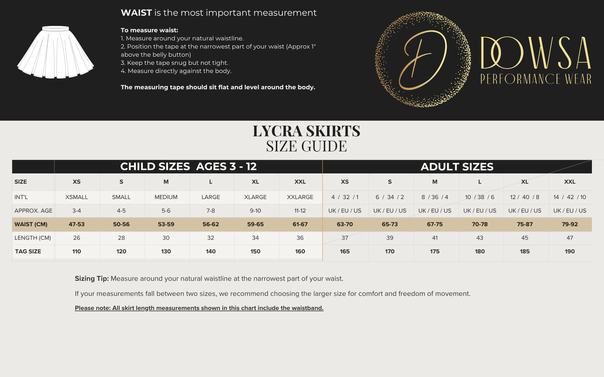 Matte Lycra Irish Dance Skirt - Dowsa Performance Wear