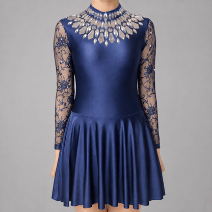 Navy Embellished Irish Dance Dress - Embellishment Options - Dowsa Performance Wear