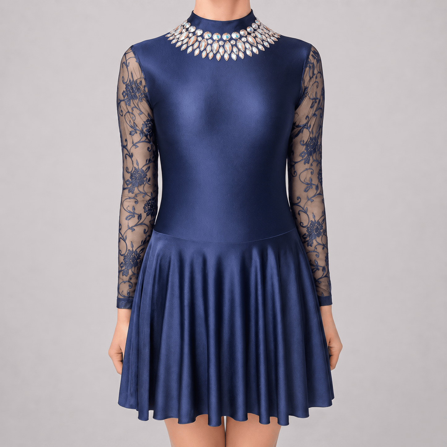 Navy Embellished Irish Dance Dress - Embellishment Options - Dowsa Performance Wear