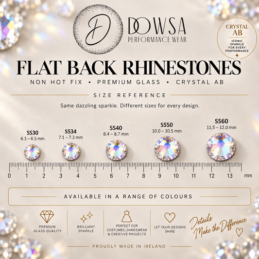 Non-Hotfix Flatback Rhinestones - Dowsa Performance Wear