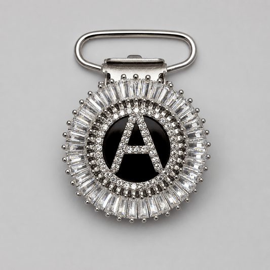 Personalised Cubic Zirconia Initial Irish Dance Number Clip - Dowsa Performance Wear