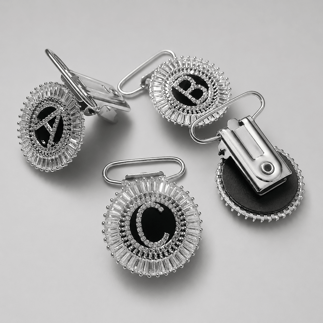 Personalised Cubic Zirconia Initial Irish Dance Number Clip - Dowsa Performance Wear