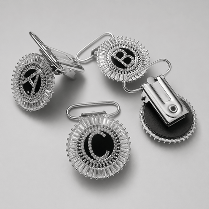 Personalised Cubic Zirconia Initial Irish Dance Number Clip - Dowsa Performance Wear