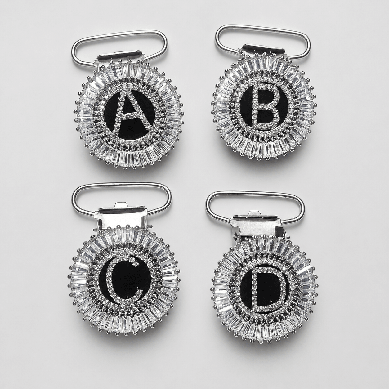 Personalised Cubic Zirconia Initial Irish Dance Number Clip - Dowsa Performance Wear