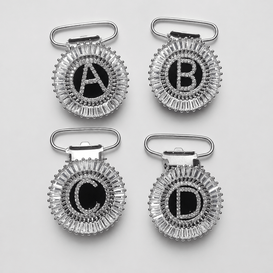 Personalised Cubic Zirconia Initial Irish Dance Number Clip - Dowsa Performance Wear