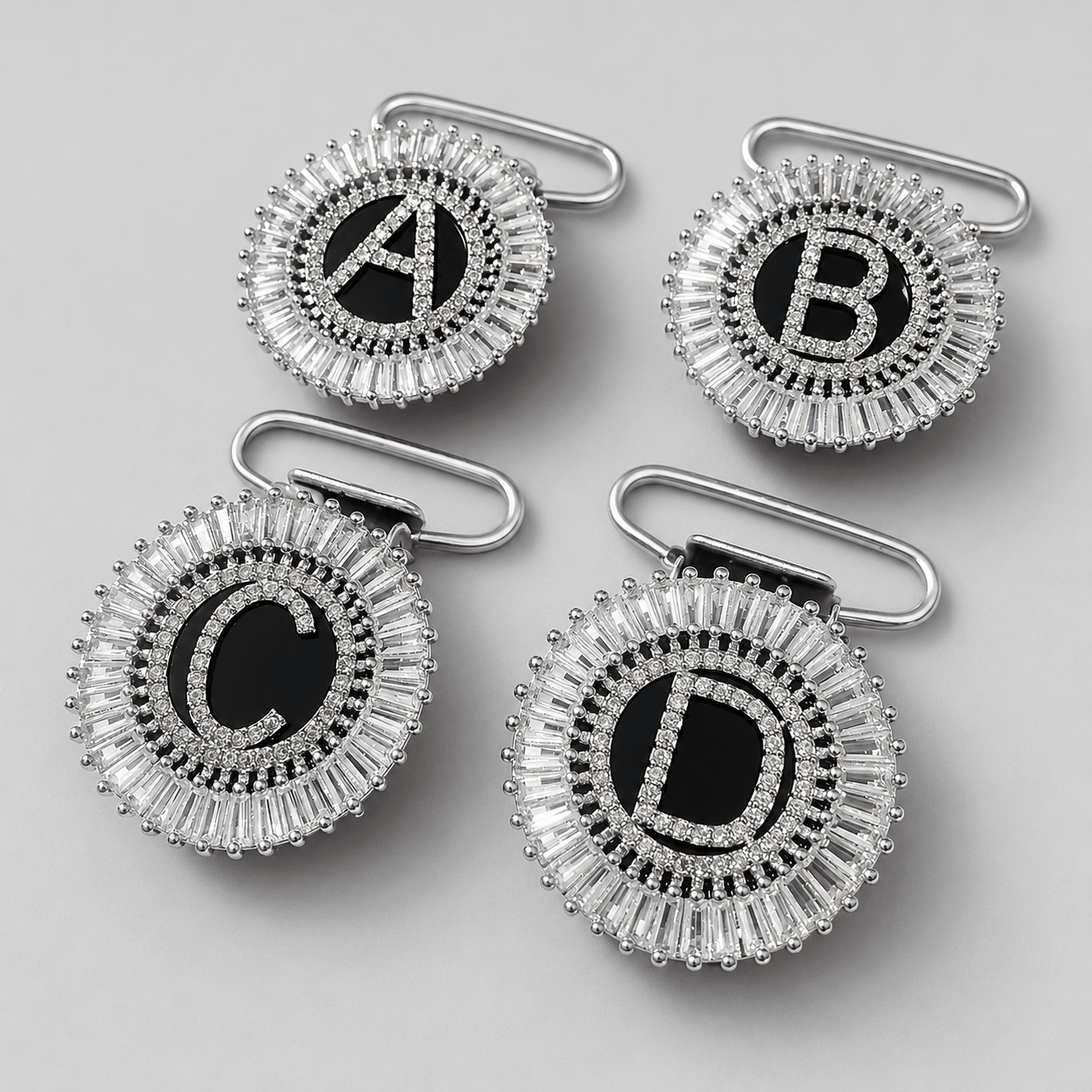 Personalised Cubic Zirconia Initial Irish Dance Number Clip - Dowsa Performance Wear