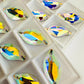 Premium K9 Sew - on DIAMOND LEAF Glass Gemstones / Crystal Non - Hotfix Flatback Rhinestones - Dowsa Performance Wear