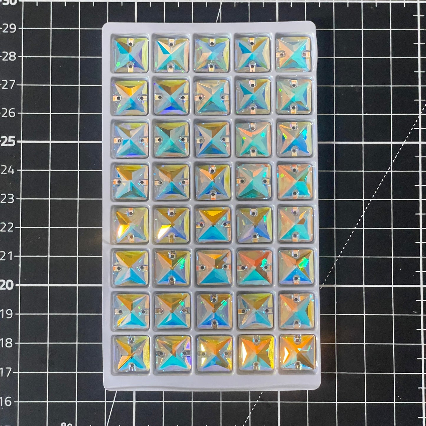 Premium K9 Sew - on SQUARE Glass Gemstones / Crystal Non - Hotfix Flatback Rhinestones - Dowsa Performance Wear