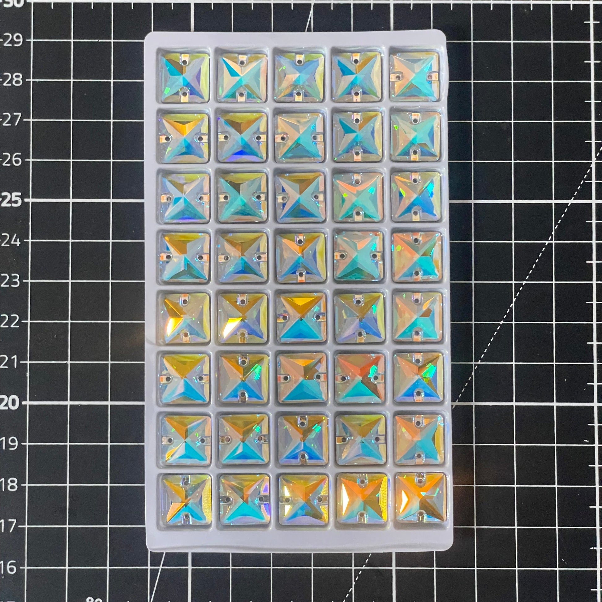 Premium K9 Sew - on SQUARE Glass Gemstones / Crystal Non - Hotfix Flatback Rhinestones - Dowsa Performance Wear