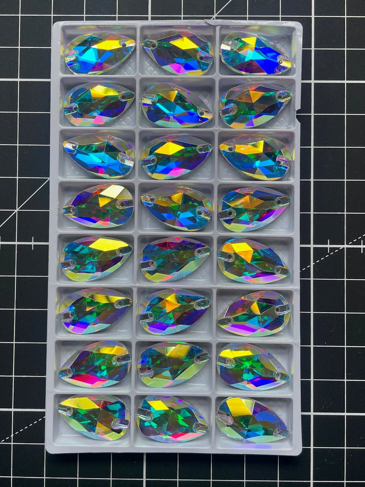 Premium K9 Sew - on TEARDROP Glass Gemstones / Crystal Non - Hotfix Flatback Rhinestones - Dowsa Performance Wear