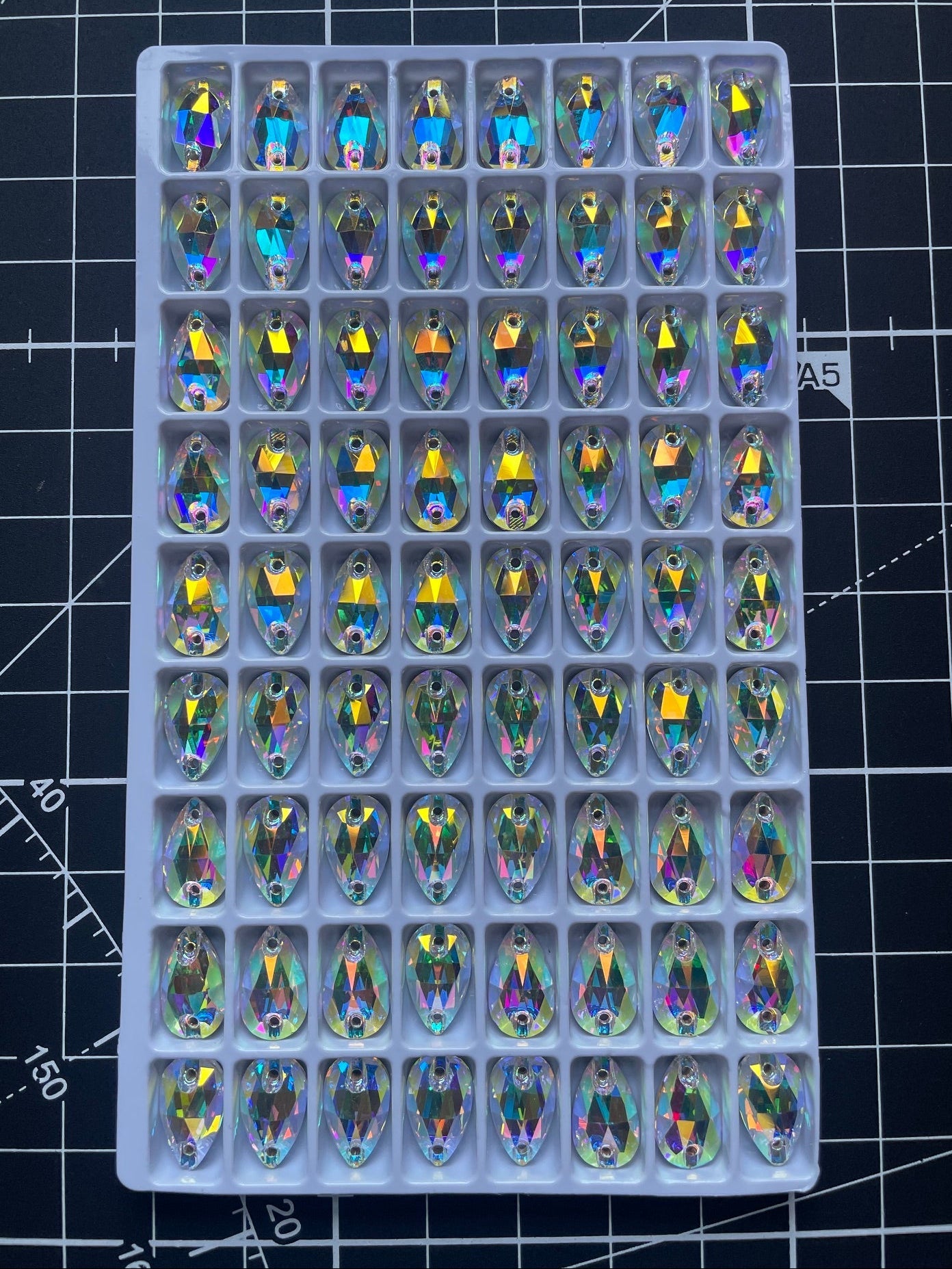 Premium K9 Sew - on TEARDROP Glass Gemstones / Crystal Non - Hotfix Flatback Rhinestones - Dowsa Performance Wear