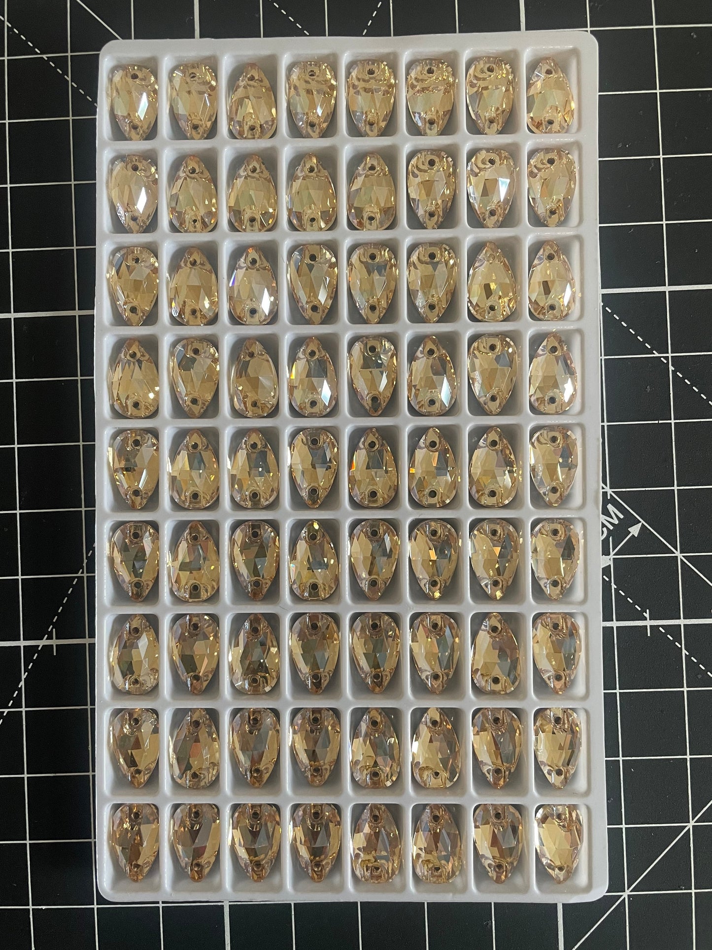 Premium K9 Sew - on TEARDROP Glass Gemstones / Crystal Non - Hotfix Flatback Rhinestones - Dowsa Performance Wear