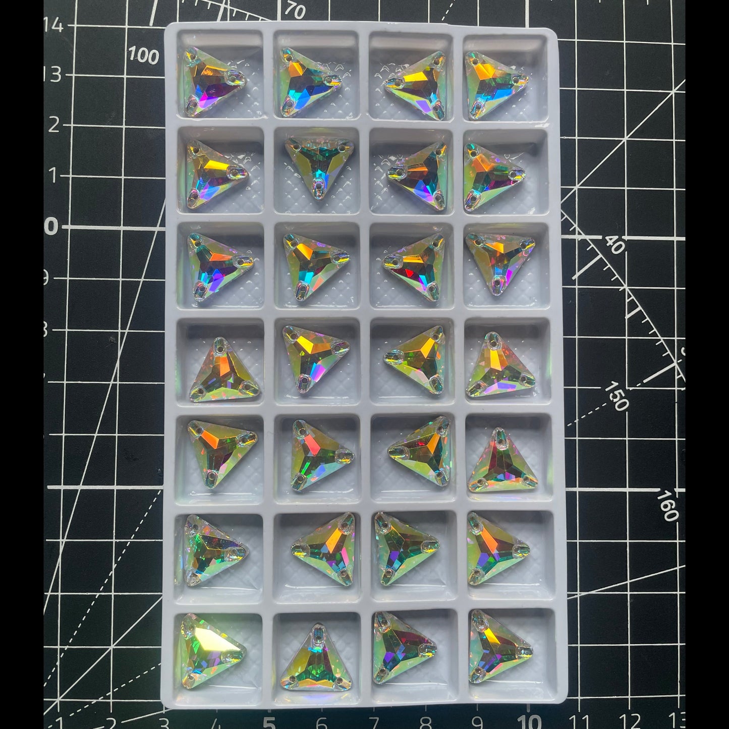 Premium K9 Sew - on TRIANGLE Glass Gemstones / Crystal Non - Hotfix Flatback Rhinestones - Dowsa Performance Wear