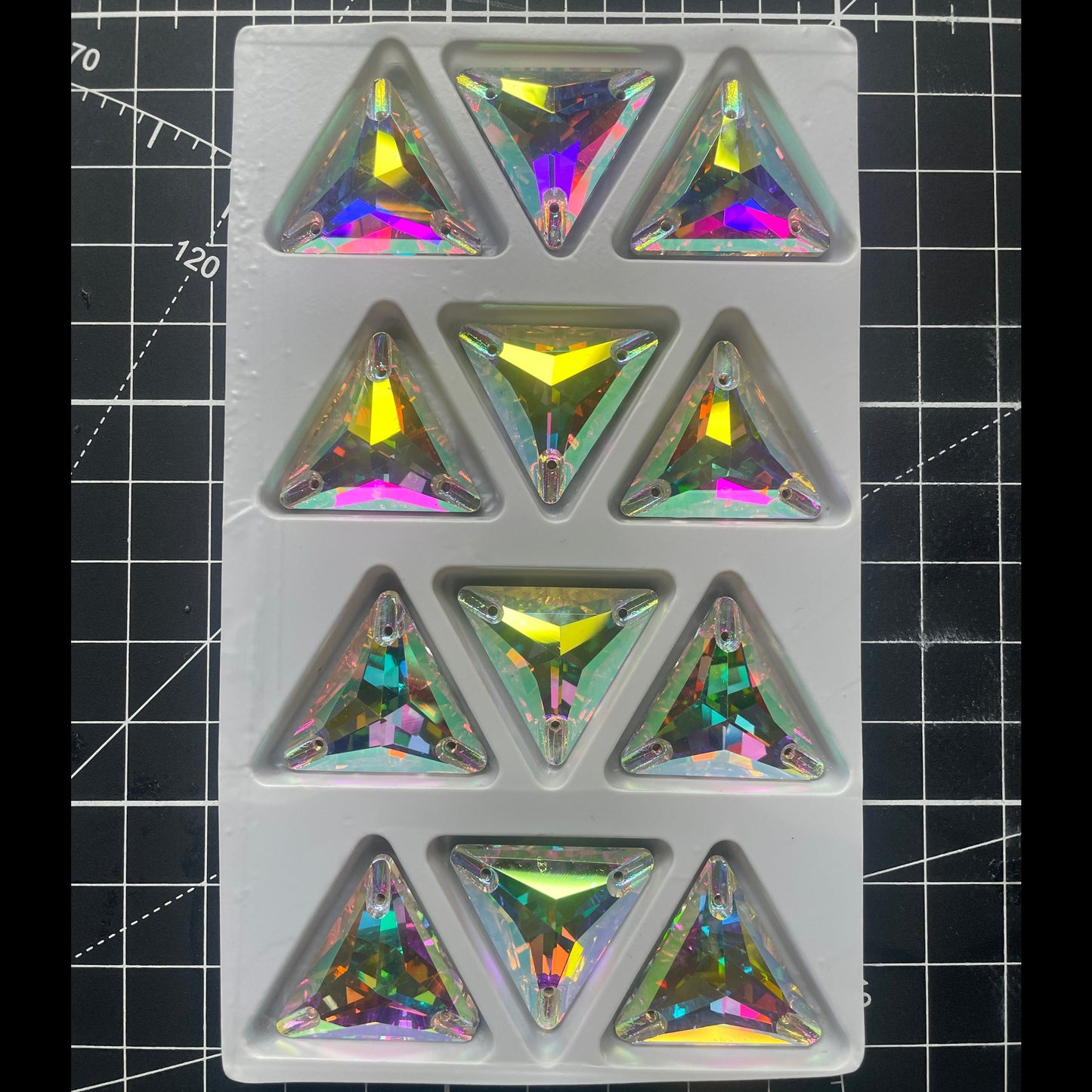 Premium K9 Sew - on TRIANGLE Glass Gemstones / Crystal Non - Hotfix Flatback Rhinestones - Dowsa Performance Wear
