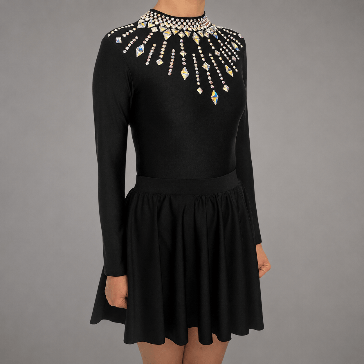 Starlight Embellished Irish Dance Leotard - Black - Dowsa Performance Wear