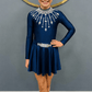 Starlight Embellished Irish Dance Leotard - Navy - Dowsa Performance Wear
